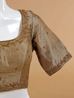 Amazing Beige Raw Silk Ready Made Blouse