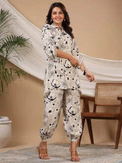 Amazing Printed Beige Silk Co Ord Set -Saree Luxe Shop amazing printed beige silk co ord set 1690879618as2718570 2