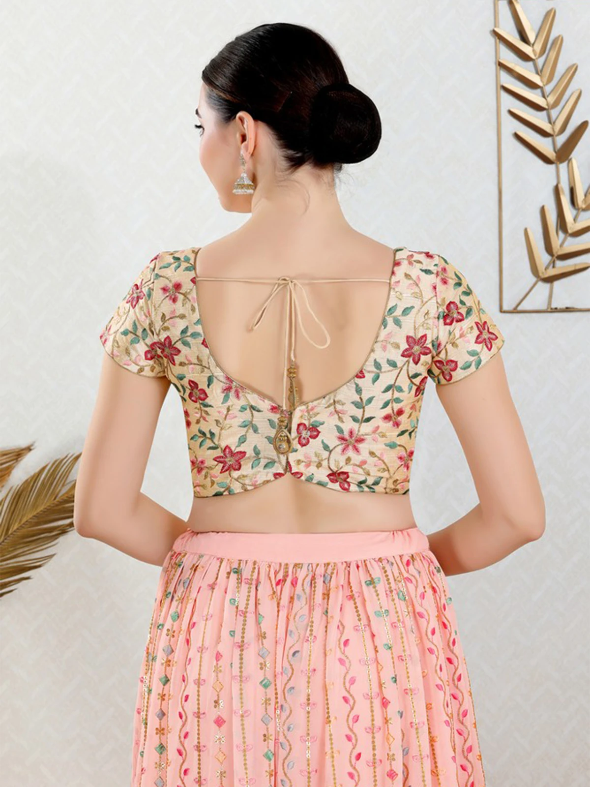 Art Silk Cream Ready Made Blouse - Image 4