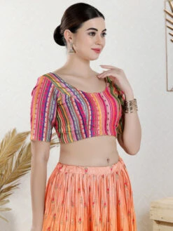 Art Silk Multi Color Blouse 6 Art Silk Multi Color Blouse -Saree Luxe Shop art silk multi color blouse 1684125987x 1094 elb pink multi 5