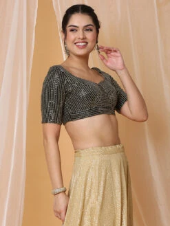 Attractive Black Georgette Blouse -Saree Luxe Shop attractive black georgette blouse 1704443528ssb4522 blck 2