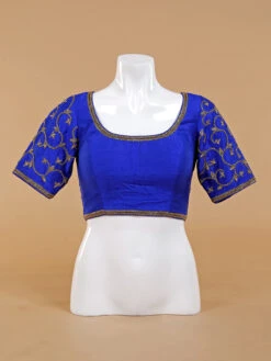 Attractive Blue Raw Silk Blouse