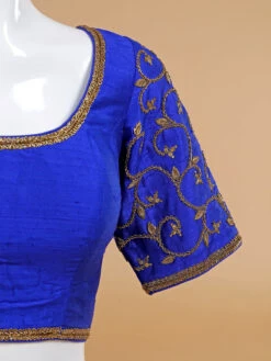 Attractive Blue Raw Silk Blouse -Saree Luxe Shop attractive blue raw silk blouse 1672287150as2561591 3