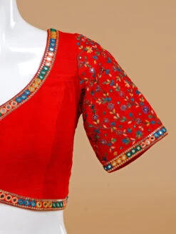 Attractive Red Silk Ready Made Blouse