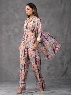 Beautiful Pink Printed Co Ord Set -Saree Luxe Shop beautiful pink printed co ord set 1696939004jk 287 3