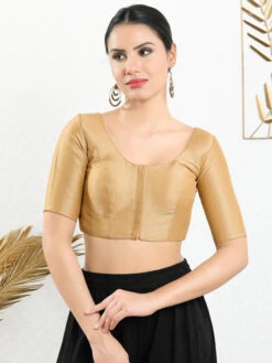 Beige Art Silk Ready Made Blouse 7 Beige Art Silk Ready Made Blouse -Saree Luxe Shop beige art silk ready made blouse 1683624880x 766 n gold 3