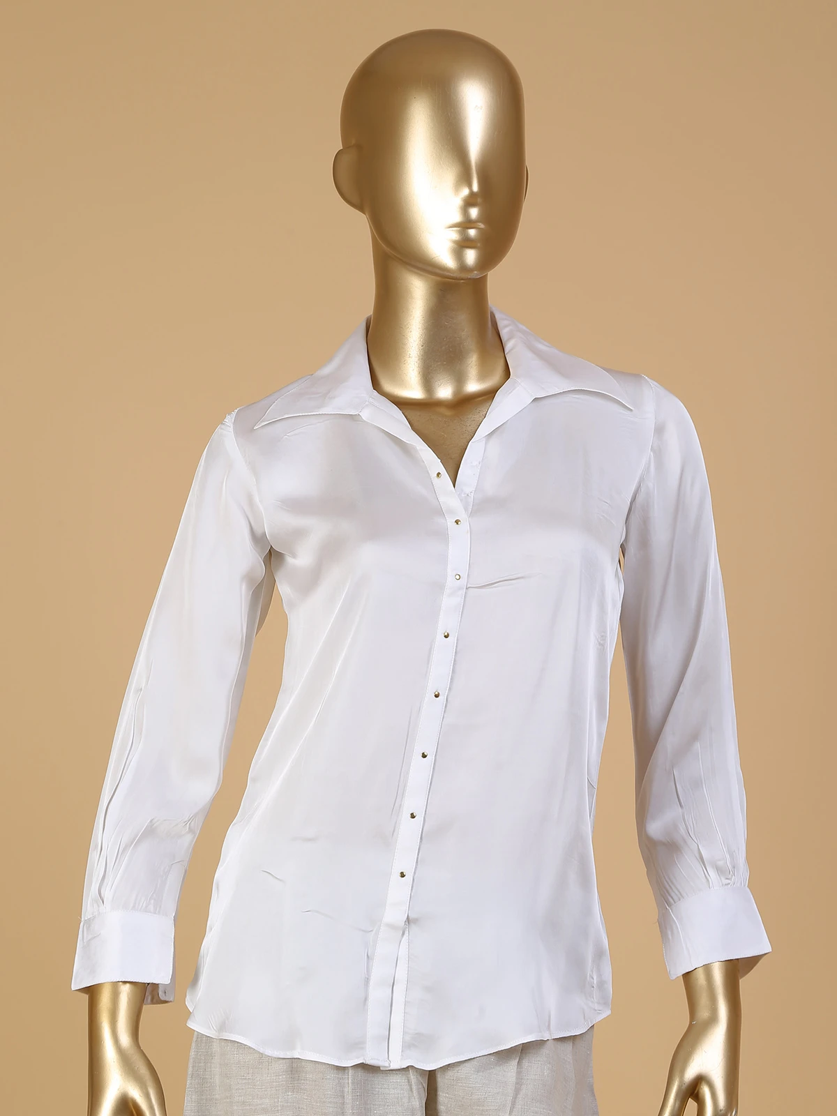 Beige Cotton Jacket Style Co Ord Set 4 Beige Cotton Jacket Style Co Ord Set - Image 4