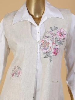 Beige Cotton Jacket Style Co Ord Set 8 Beige Cotton Jacket Style Co Ord Set -Saree Luxe Shop beige cotton jacket style co ord set 1683371842as2650352 5