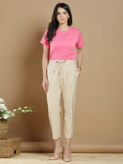 Beige Hued Pleasant Cotton Casual Plain Pant 9 Beige Hued Pleasant Cotton Casual Plain Pant -Saree Luxe Shop beige hued pleasant cotton casual plain pant 165476706823063 beige 1