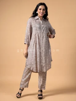 Beige Printed Crepe Co Ord Set 8 Beige Printed Crepe Co Ord Set -Saree Luxe Shop beige printed crepe co ord set 1675658393as2487624 2