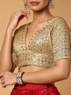 Beige Silk Embroidery Blouse -Saree Luxe Shop beige silk embroidery blouse 1704367522ssb4407 copr 6