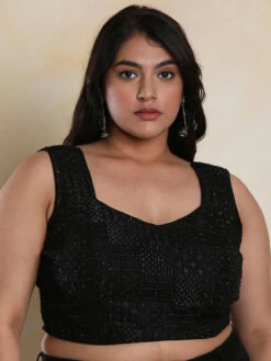 Black Embroidery Silk Blouse -Saree Luxe Shop black embroidery silk blouse 1703133425plssb00045 blck
