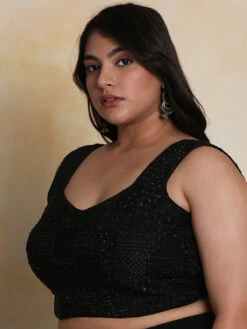 Black Embroidery Silk Blouse -Saree Luxe Shop black embroidery silk blouse 1703133426plssb00045 blck 4