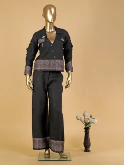 Black Linen Co Ord Set In Printed 6 Black Linen Co Ord Set In Printed -Saree Luxe Shop black linen co ord set in printed 1683372240as2502150 1
