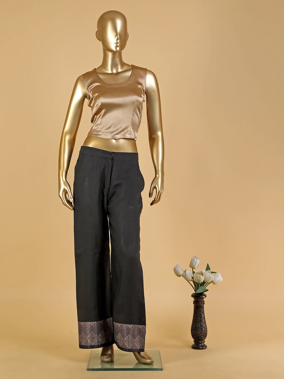 Black Linen Co Ord Set In Printed 2 Black Linen Co Ord Set In Printed - Image 2