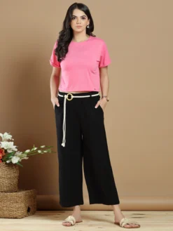 Black Linen Palazzo Pant For Casual Wear 8 Black Linen Palazzo Pant For Casual Wear -Saree Luxe Shop black linen palazzo pant for casual wear 165476489420319 black 1