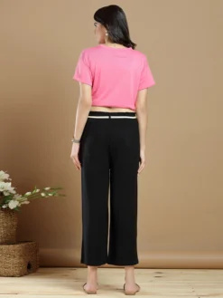 Black Linen Palazzo Pant For Casual Wear 7 Black Linen Palazzo Pant For Casual Wear -Saree Luxe Shop black linen palazzo pant for casual wear 165476489620319 black 4