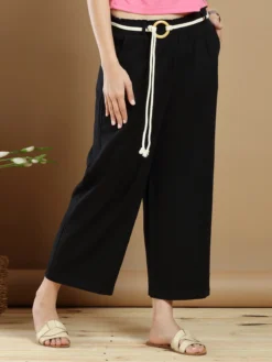 Black Linen Palazzo Pant For Casual Wear 9 Black Linen Palazzo Pant For Casual Wear -Saree Luxe Shop black linen palazzo pant for casual wear 165476489620319 black 5