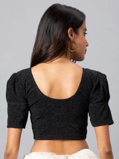 Black Lycra Cotton Blouse -Saree Luxe Shop black lycra cotton blouse 1704437894ssb4501 blck 2