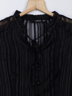 Black Stripe Full Sleeve Top -Saree Luxe Shop black stripe full sleeve top 1681448057m3s18715blk 3