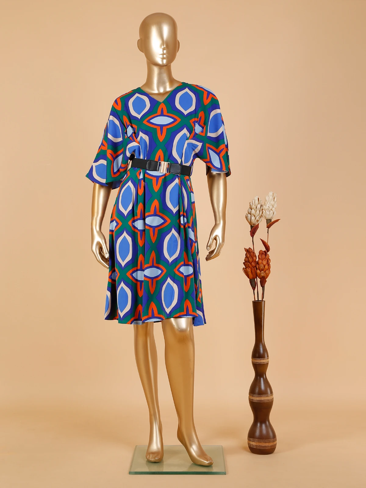 Blue And Green Printed Dress 1 Blue And Green Printed Dress