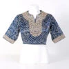 Blue Silk Bandhej Printed Blouse