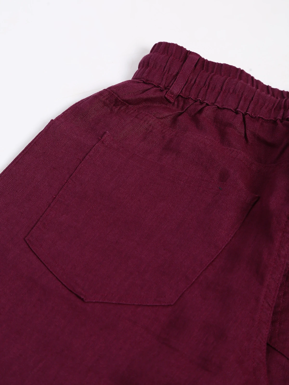Boom Ankle Length Wine Cotton Pant 2 Boom Ankle Length Wine Cotton Pant - Image 2