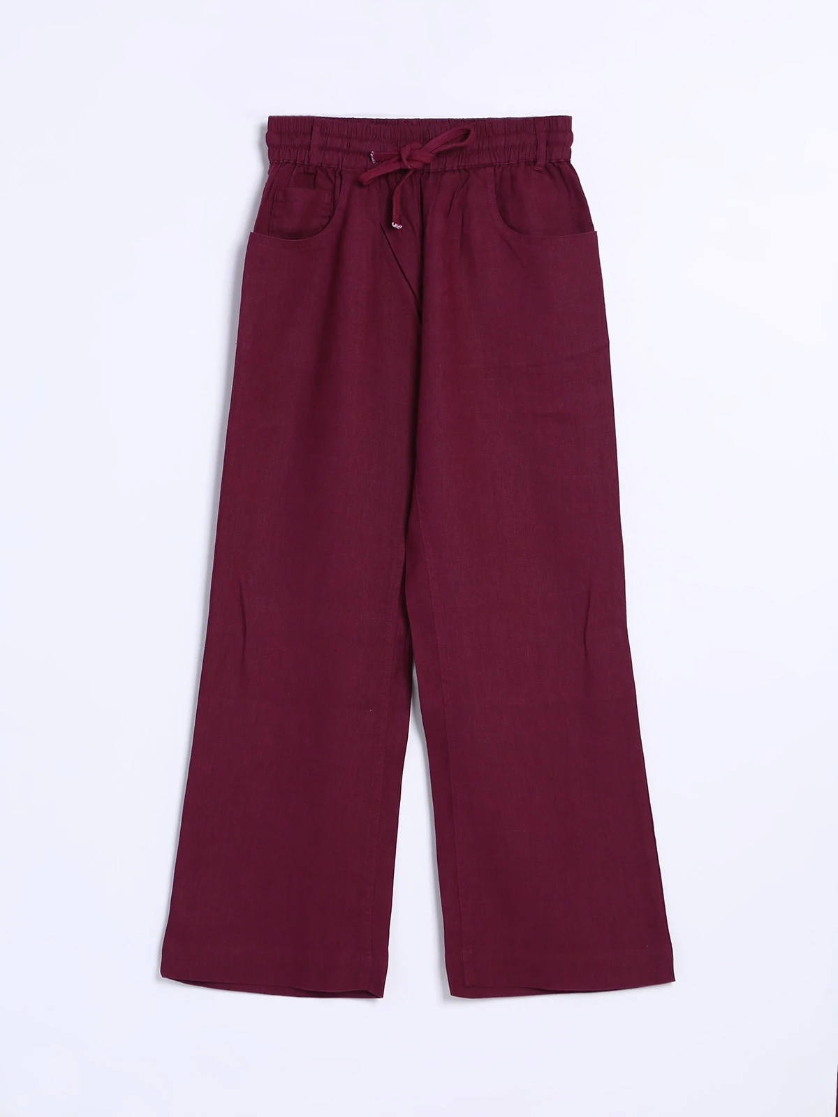 Boom Ankle Length Wine Cotton Pant 3 Boom Ankle Length Wine Cotton Pant - Image 3
