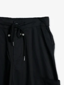 Boom Black Cotton Plain Ankle Pant