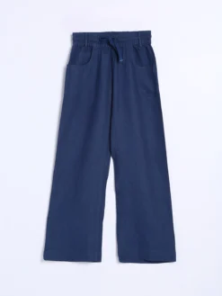 Boom Blue Cotton Ankle Length Pant