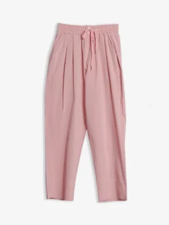 Boom Light Pink Lycra Ankle Pant 7 Boom Light Pink Lycra Ankle Pant -Saree Luxe Shop boom light pink lycra ankle pant 170471525224107pwdrpnk 1