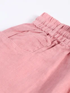 Boom Pink Cotton Ankle Length Pant 5 Boom Pink Cotton Ankle Length Pant -Saree Luxe Shop boom pink cotton ankle length pant 168622104524058powderpink2