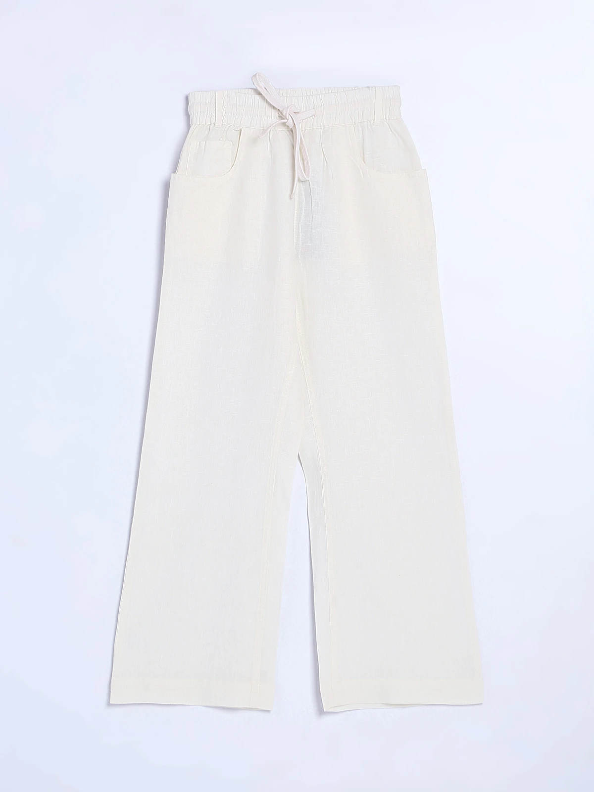 Boom White Cotton Ankle Length Pant 2 Boom White Cotton Ankle Length Pant - Image 2