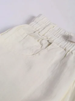 Boom White Cotton Ankle Length Pant