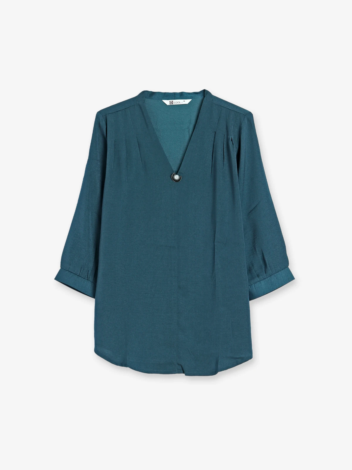 Bottle Green Cotton Plain Top 3 Bottle Green Cotton Plain Top - Image 3