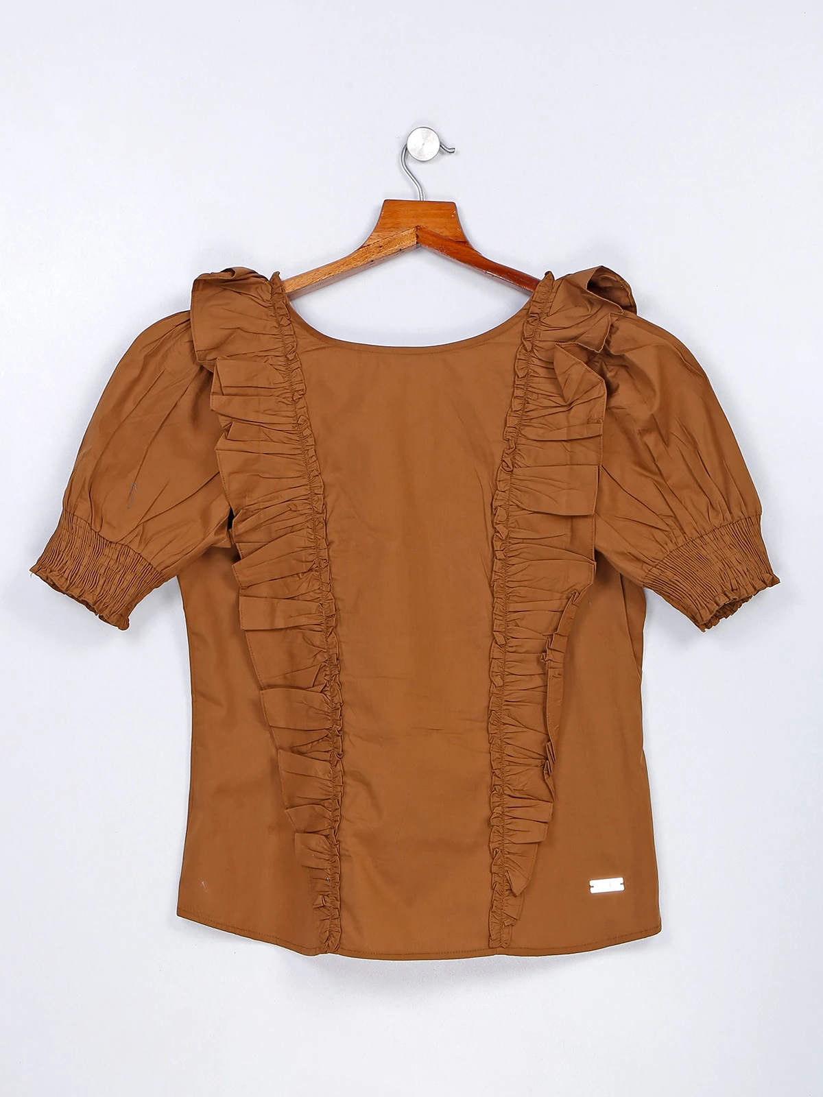 Brown Cotton Casual Half Sleeve Top 1 Brown Cotton Casual Half Sleeve Top