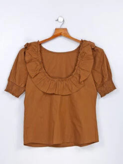 Brown Cotton Casual Half Sleeve Top 5 Brown Cotton Casual Half Sleeve Top -Saree Luxe Shop brown cotton casual half sleeve top 1682055837as2663751 2