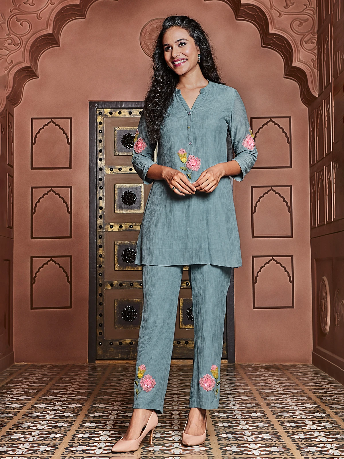 Casual Grey Cotton Co Ord Set 2 Casual Grey Cotton Co Ord Set - Image 2