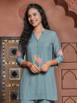 Casual Grey Cotton Co Ord Set