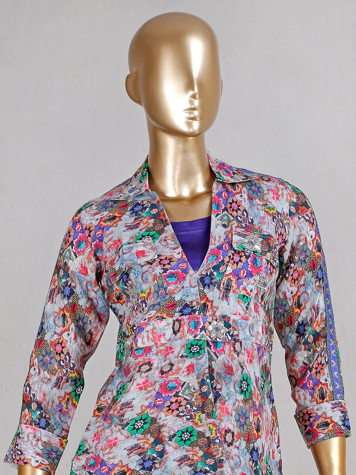 Casual Wear Cotton Grey Printed Co Ord Set 1 Casual Wear Cotton Grey Printed Co Ord Set