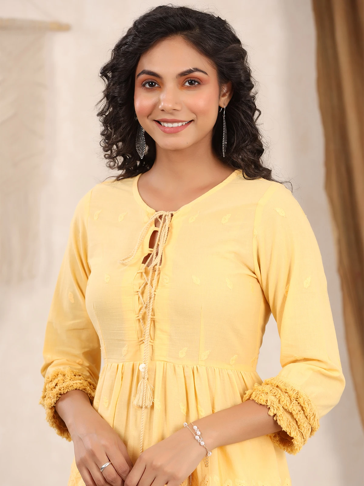 Casual Wear Yellow Plain Cotton Co Ord Set 5 Casual Wear Yellow Plain Cotton Co Ord Set - Image 5