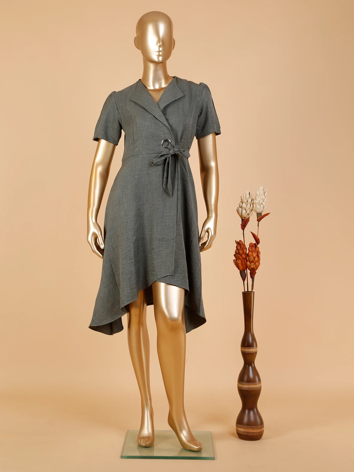 Charcoal Grey Cotton Dress 1 Charcoal Grey Cotton Dress