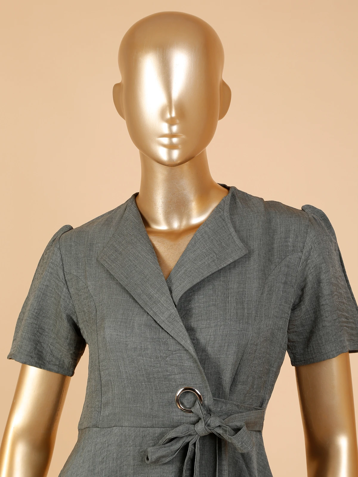 Charcoal Grey Cotton Dress 2 Charcoal Grey Cotton Dress - Image 2