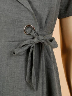 Charcoal Grey Cotton Dress 5 Charcoal Grey Cotton Dress -Saree Luxe Shop charcoal grey cotton dress 170124018971705 d 3