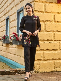 Classic Black Cotton Co Ord Set