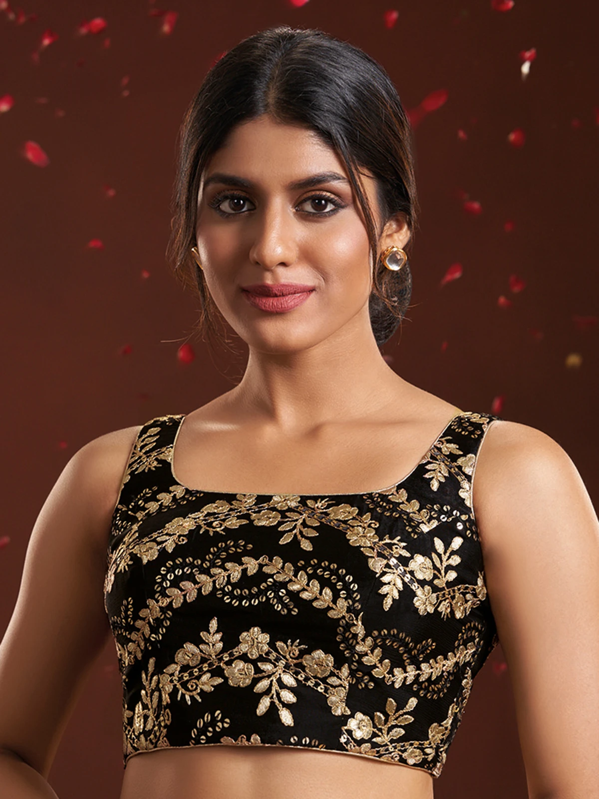 Classic Black Embroidery Blouse 3 Classic Black Embroidery Blouse - Image 3