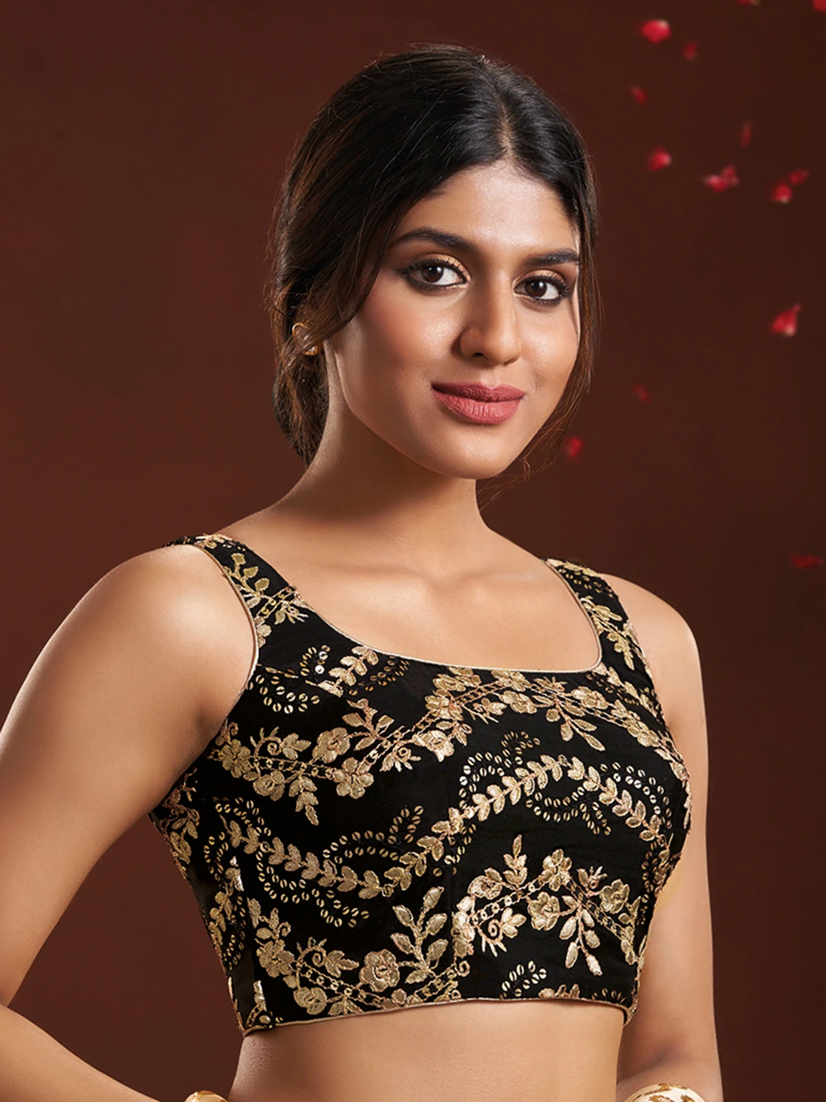 Classic Black Embroidery Blouse 1 Classic Black Embroidery Blouse