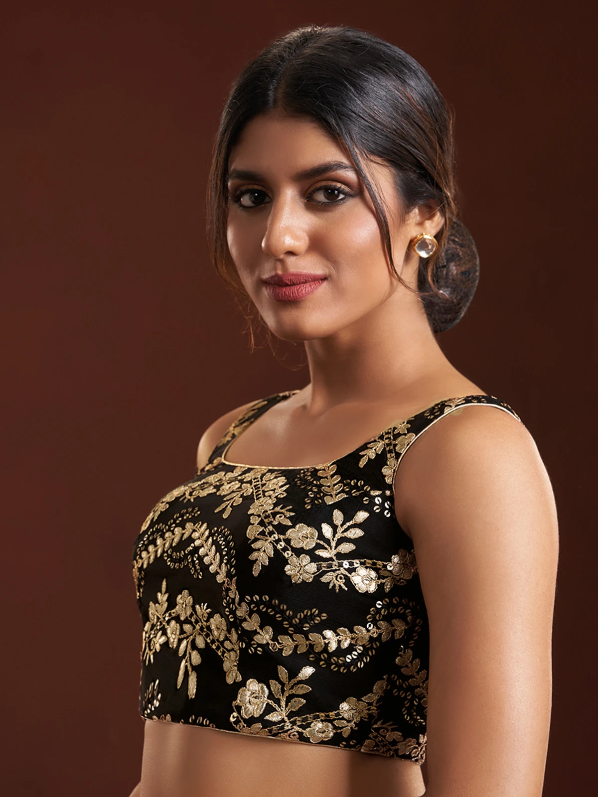 Classic Black Embroidery Blouse 2 Classic Black Embroidery Blouse - Image 2