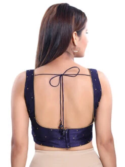 Classic Blue Raw Silk Blouse -Saree Luxe Shop classic blue raw silk blouse 1607940323co 202ns navy blue hb