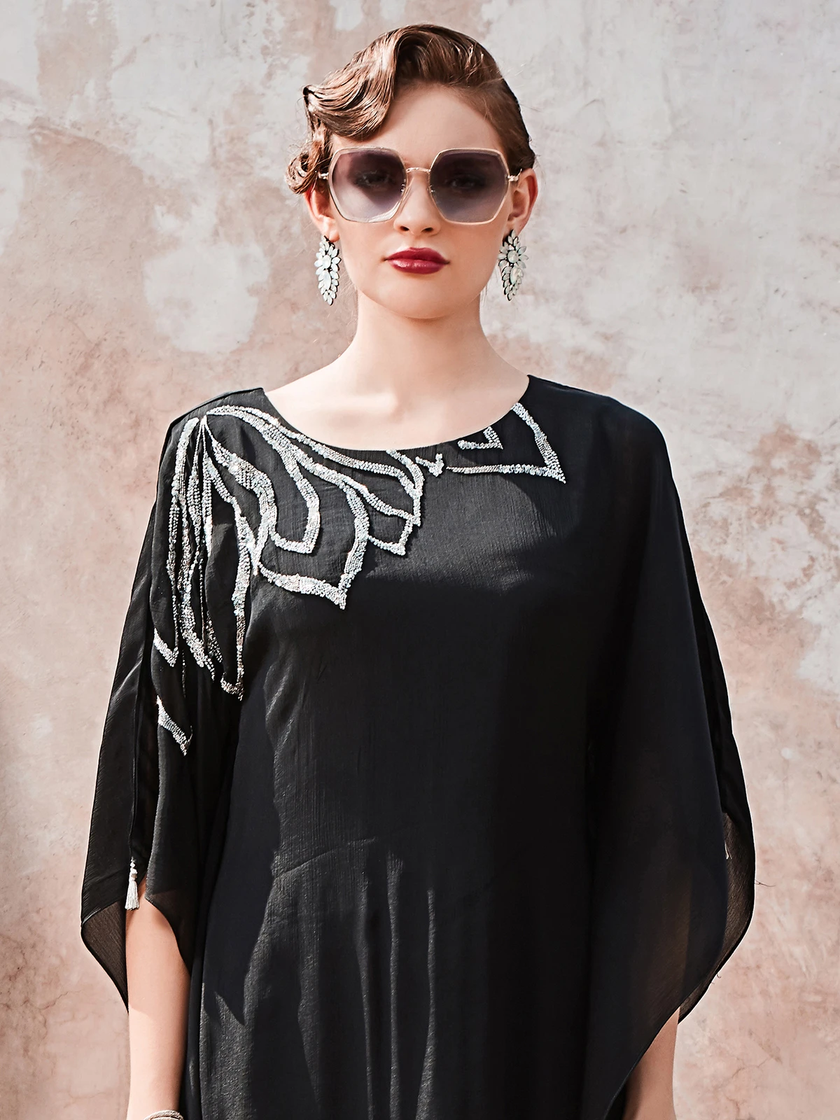 Classy Black Georgette Co Ord Set - Image 2